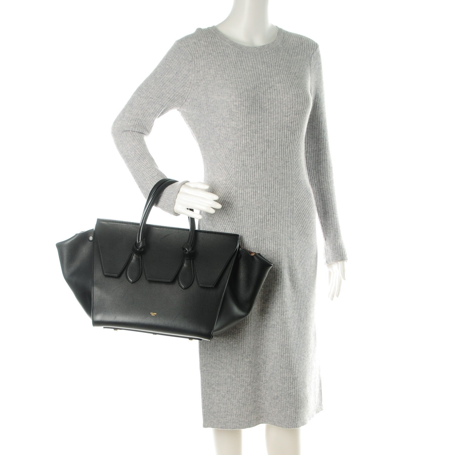 Celine Smooth Calfskin Small Tie Knot Tote Black 2 of 12