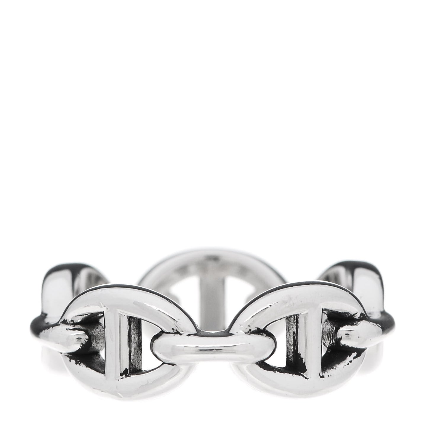 Sterling Silver PM Chaine d'Ancre Enchainee Band Ring 53 6.5