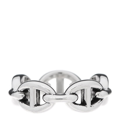 Hermes Sterling Silver PM Chaine d'Ancre Enchainee Band Ring 53 6.5 3 of 8