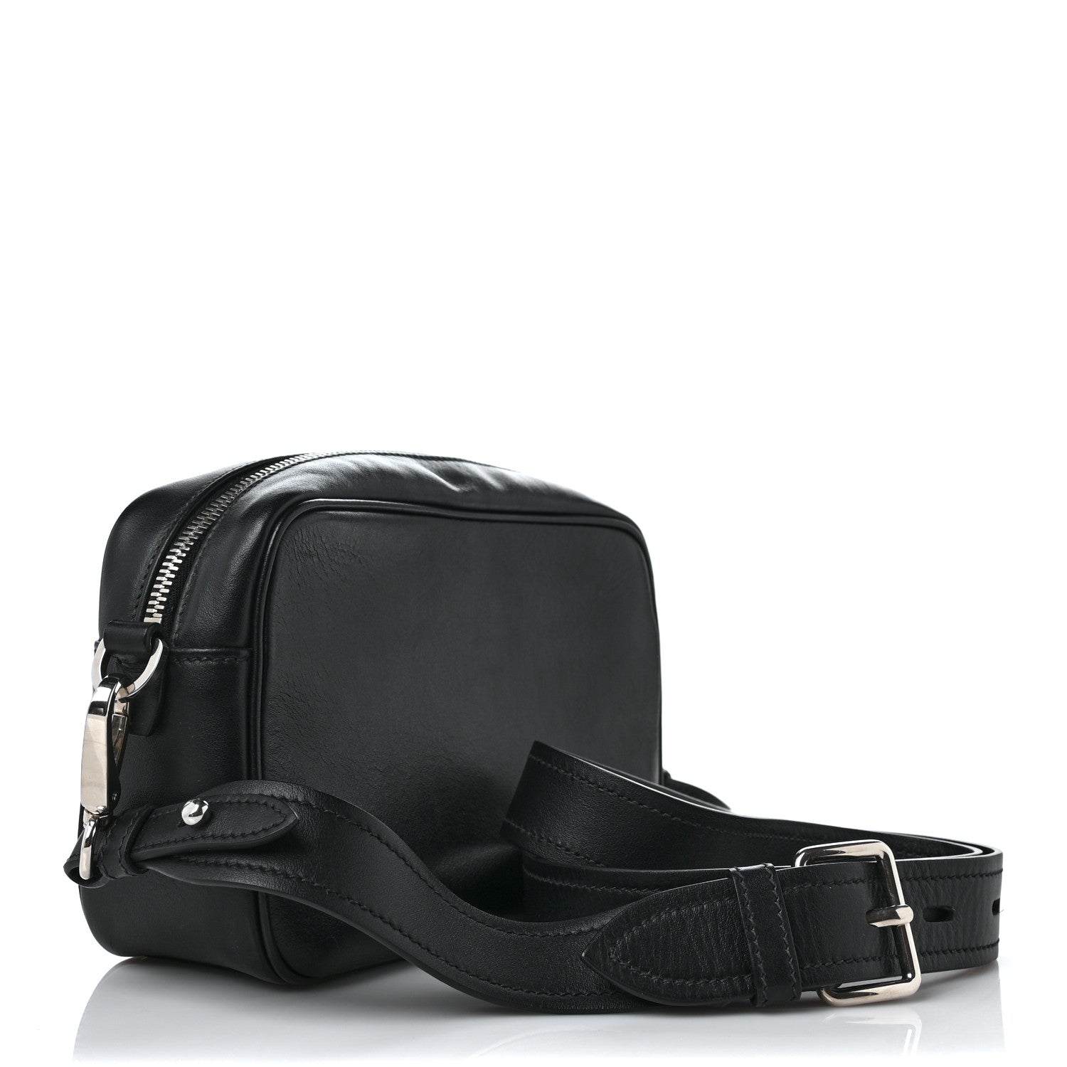 Prada City Calfskin Racing Logo Camera Bag Black Fuxia 3 of 8