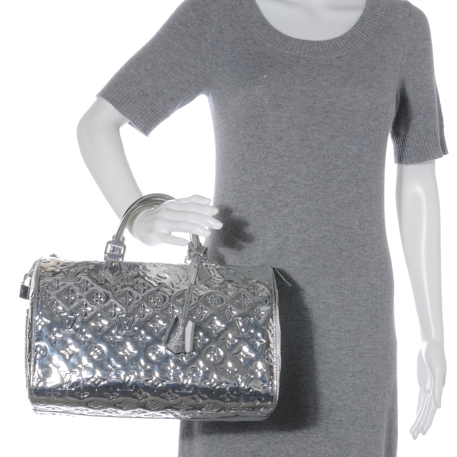 Louis Vuitton Monogram Miroir Speedy 30 Silver 2 of 7
