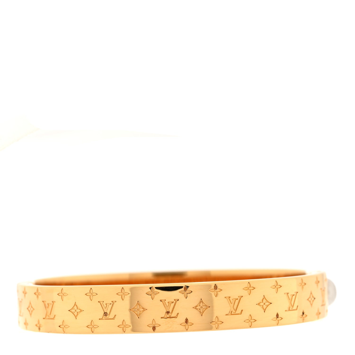Louis Vuitton Brass Monogram Nanogram Cuff S Gold 3 of 6