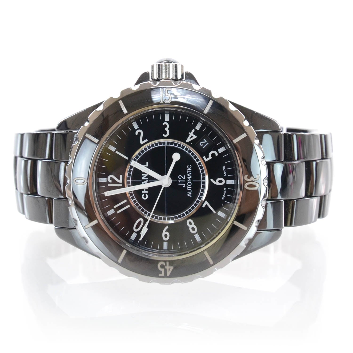 Chanel Stainless Steel Ceramic 38mm J12 Automatic Watch Black 1 of 6