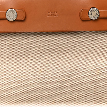 Hermes Toile Vache Hunter Herbag Cabas MM Natural 7 of 10