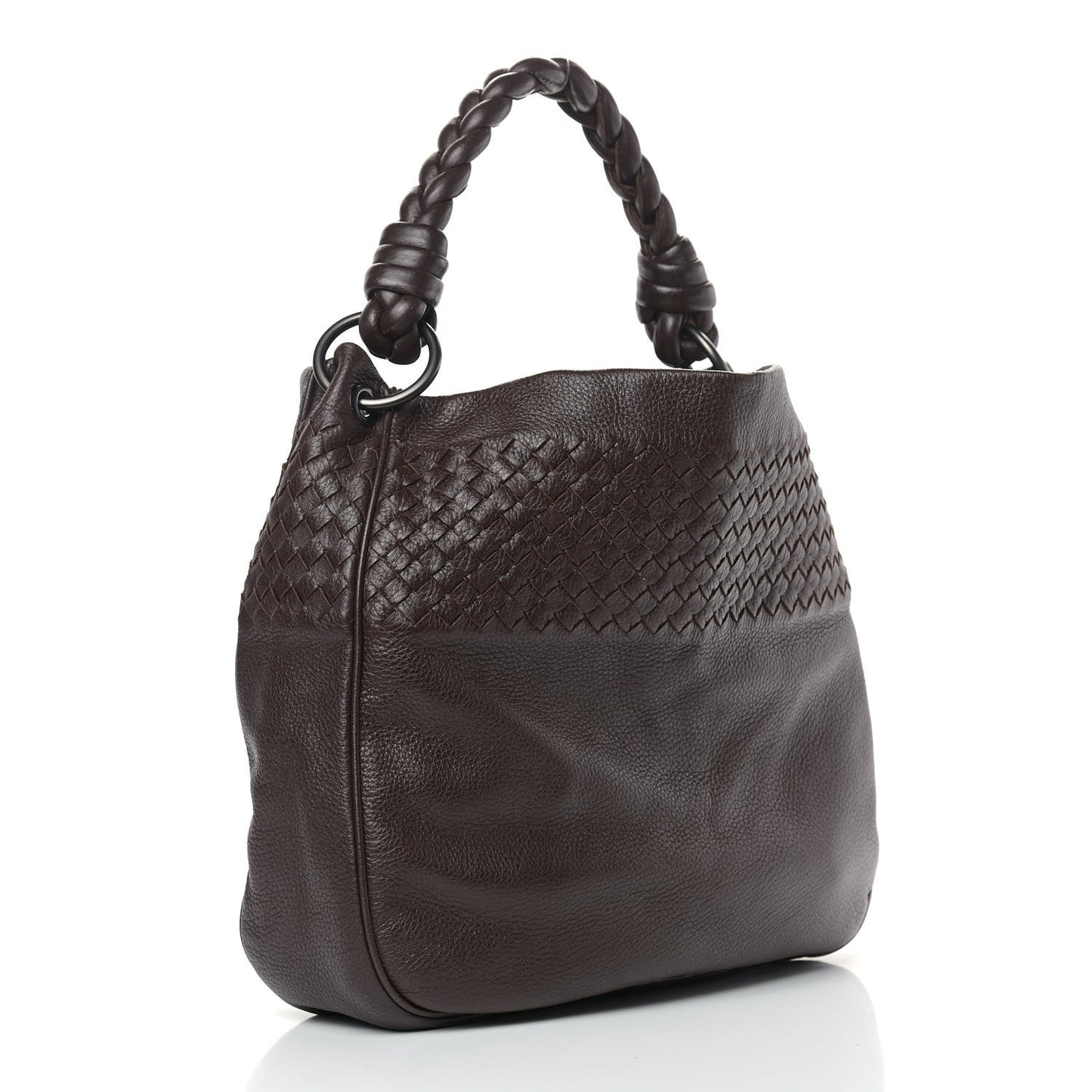 Cervo Intrecciato Shoulder Bag Ebano