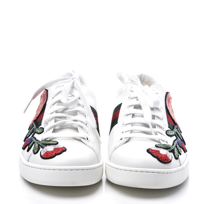 Gucci Calfskin Web Floral Embroidered Womens Ace Sneakers 39 White 2 of 11