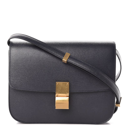 Celine Liege Calfskin Medium Classic Box Flap Bag Dark Blue 1 of 14