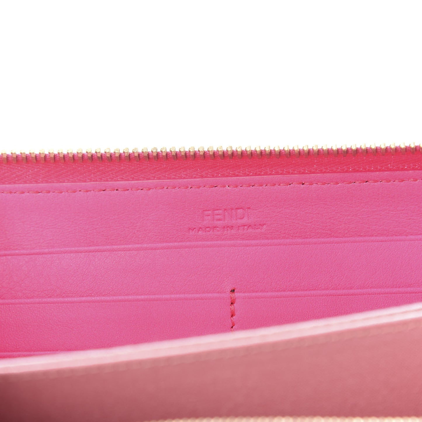 Vitello Flamingo Tube Zip Around Long Wallet Fuchsia
