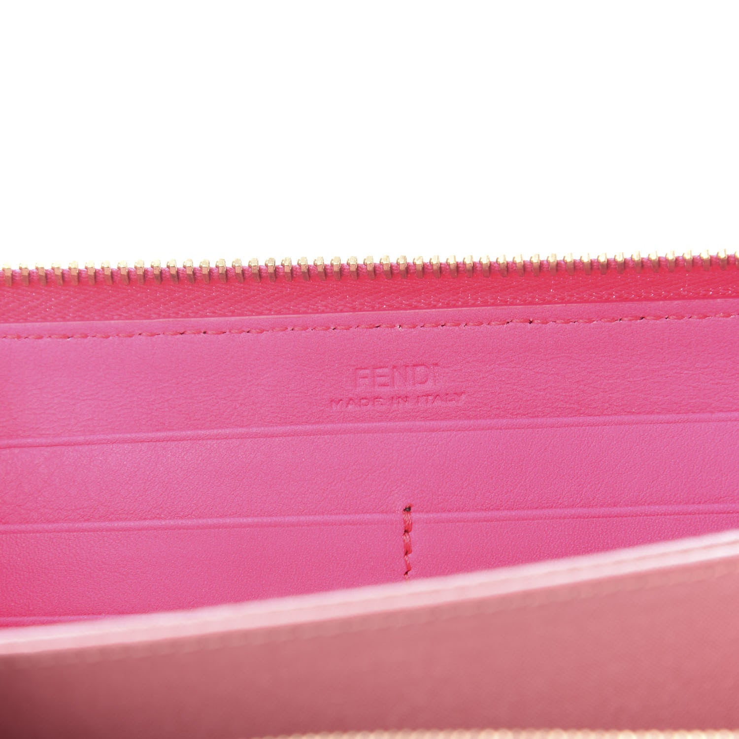Fendi Vitello Flamingo Tube Zip Around Long Wallet Fuchsia 8 of 11