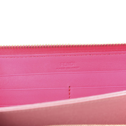 Fendi Vitello Flamingo Tube Zip Around Long Wallet Fuchsia 8 of 11