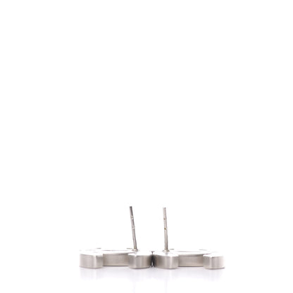 Chanel Lambskin CC Earrings Black Silver 6 of 7