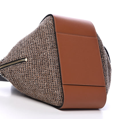 Loewe Calfskin Tweed Medium Hammock Shoulder Bag Tan Black 8 of 12