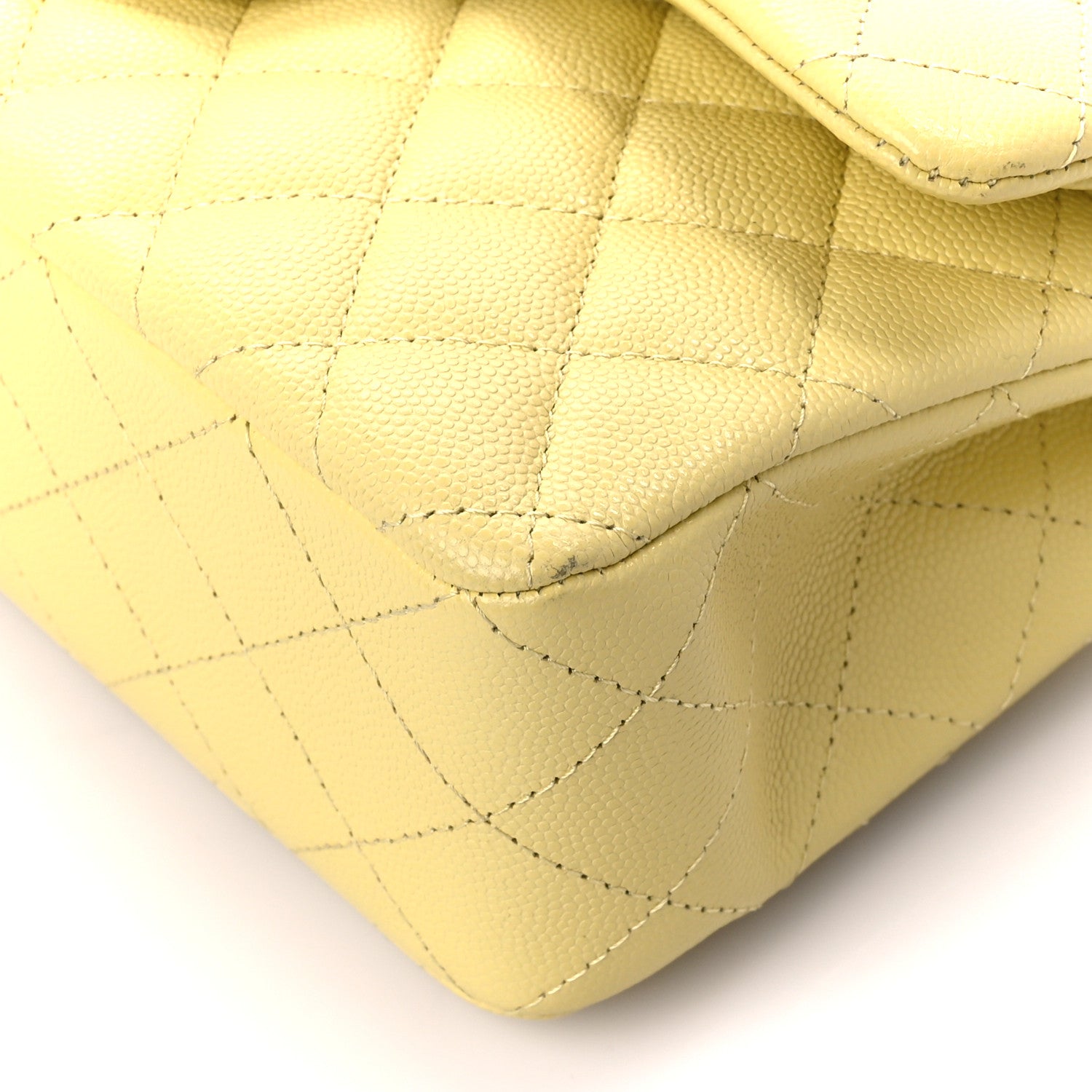 Chanel Caviar Quilted Small Double Flap Yellow 11 of 12