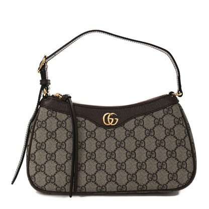 Gucci GG Supreme Monogram Textured Dollar Calfskin Small Ophidia Hobo Beige Ebony New Acero 1 of 9