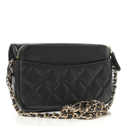 Chanel Caviar Quilted Flap Phone Holder With Chain Black 3 of 13