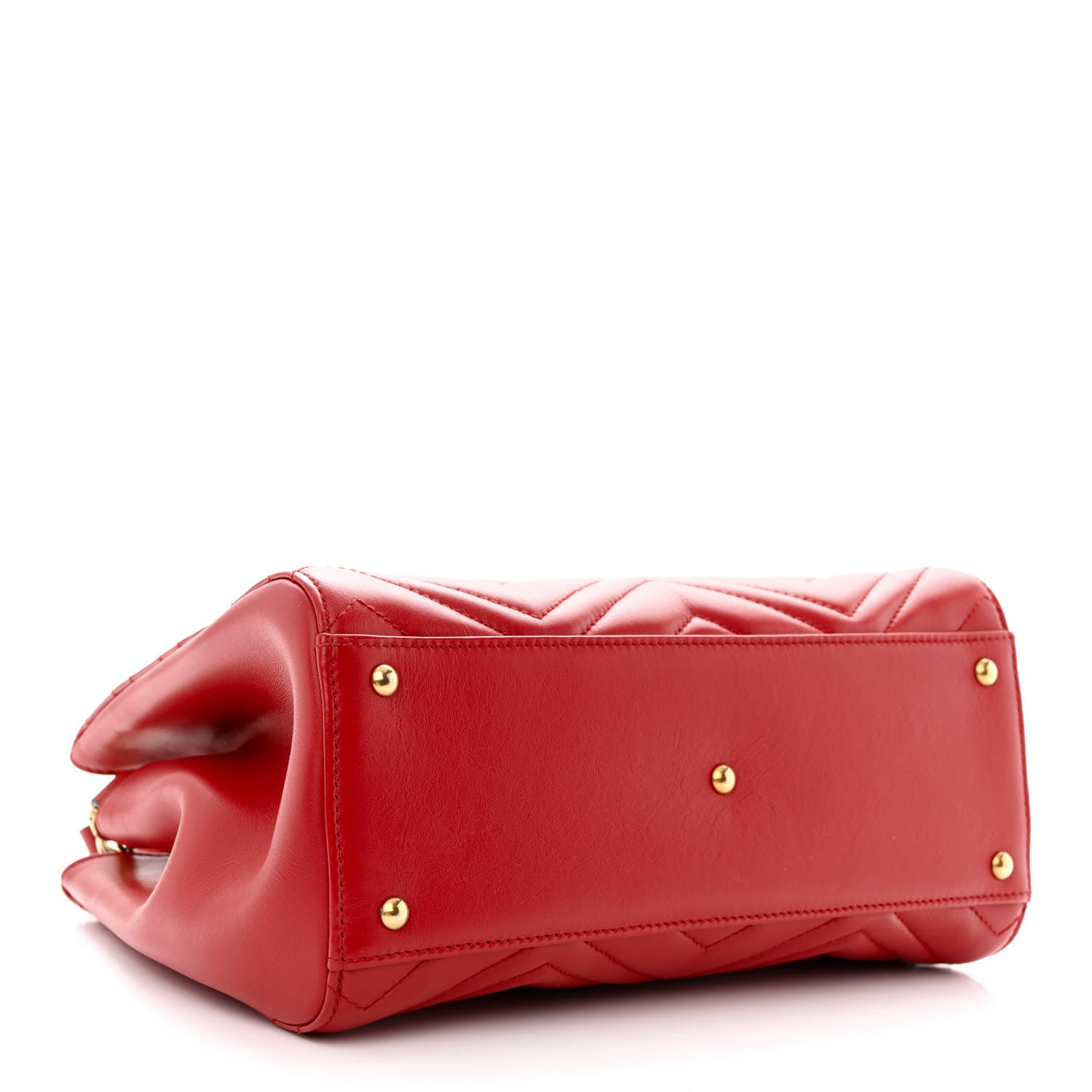 Gucci Calfskin Matelasse Small GG Marmont Tote Hibiscus Red 4 of 12
