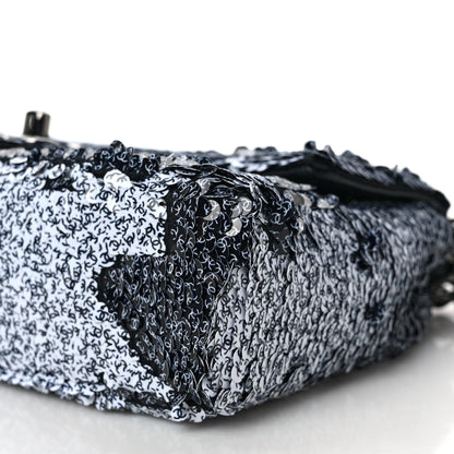 Chanel Sequin CC Logo Small Single Flap White Black 8 of 8