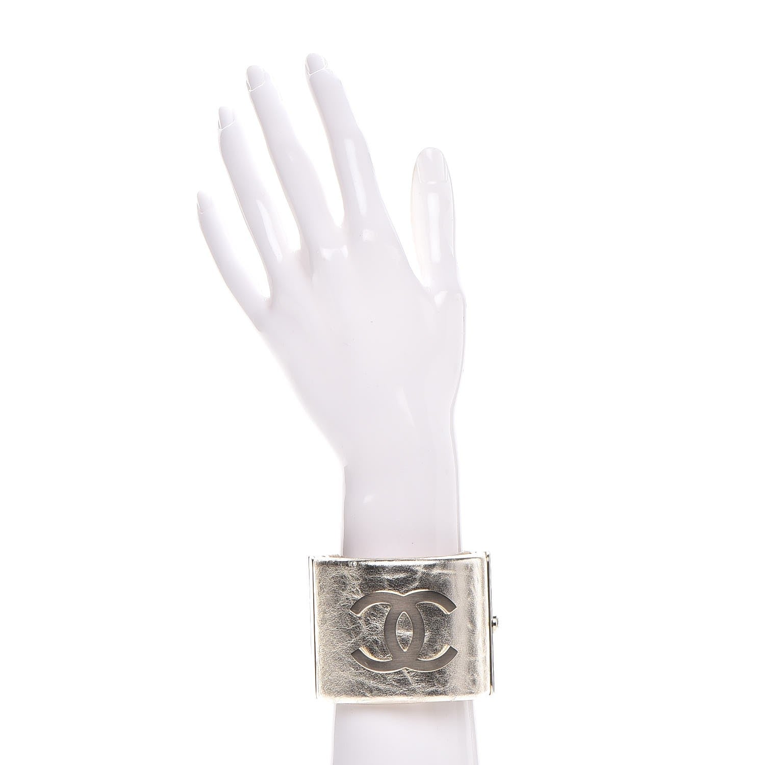 Chanel Metallic Lambskin CC Cuff Gold 2 of 7