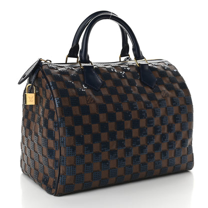 Louis Vuitton Damier Paillettes Speedy 30 Blue 3 of 10