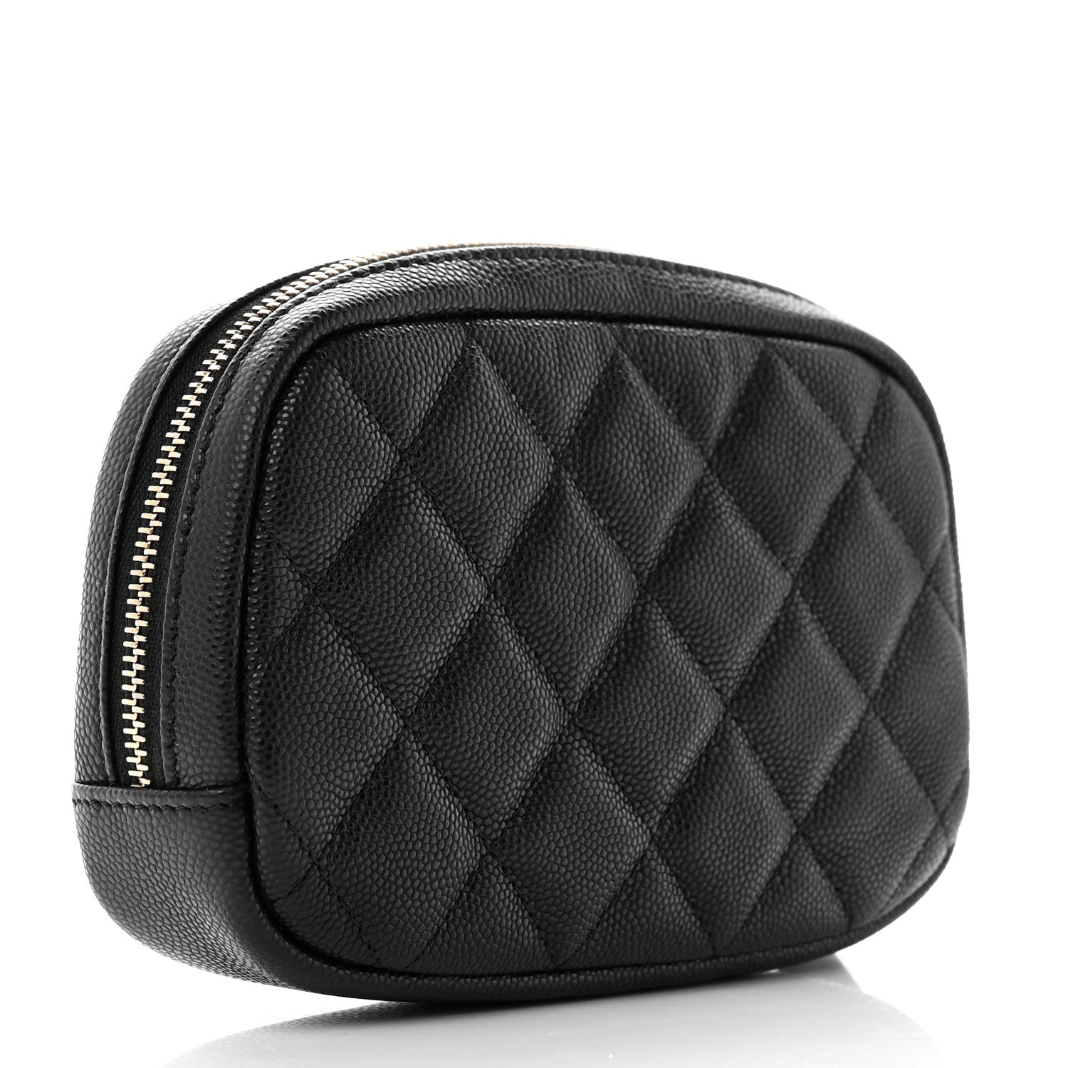 Chanel Caviar Quilted Small Curvy Pouch Cosmetic Case Black 3 of 7