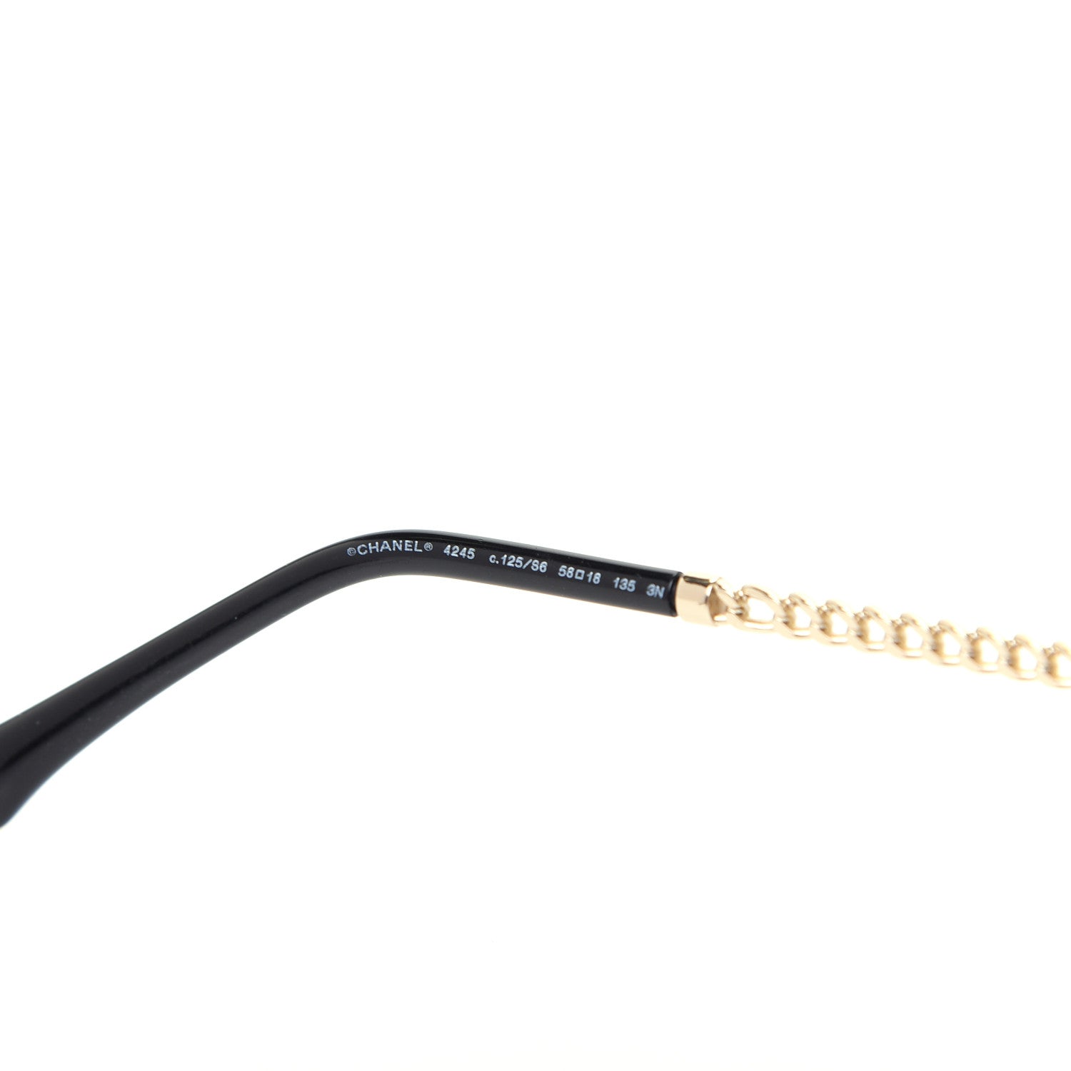 Chanel Round Removable Triple Hanging Chain Sunglasses 4245 Black Gold 5 of 7
