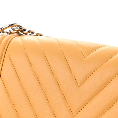 Chanel Calfskin Chevron Quilted Medium Boy Flap Yellow 14 of 15