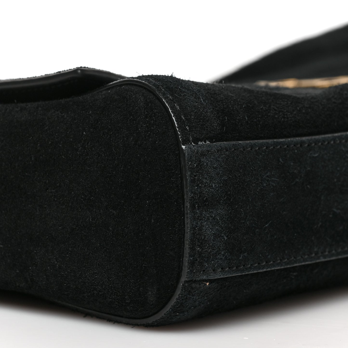 Smooth Calfskin Suede Medium Reversible Monogram Kate Satchel Black