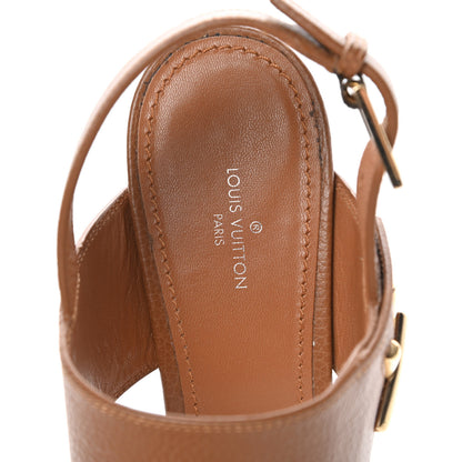 Louis Vuitton Grained Calfskin Horizon Platform Sandals 40 Cognac 6 of 12