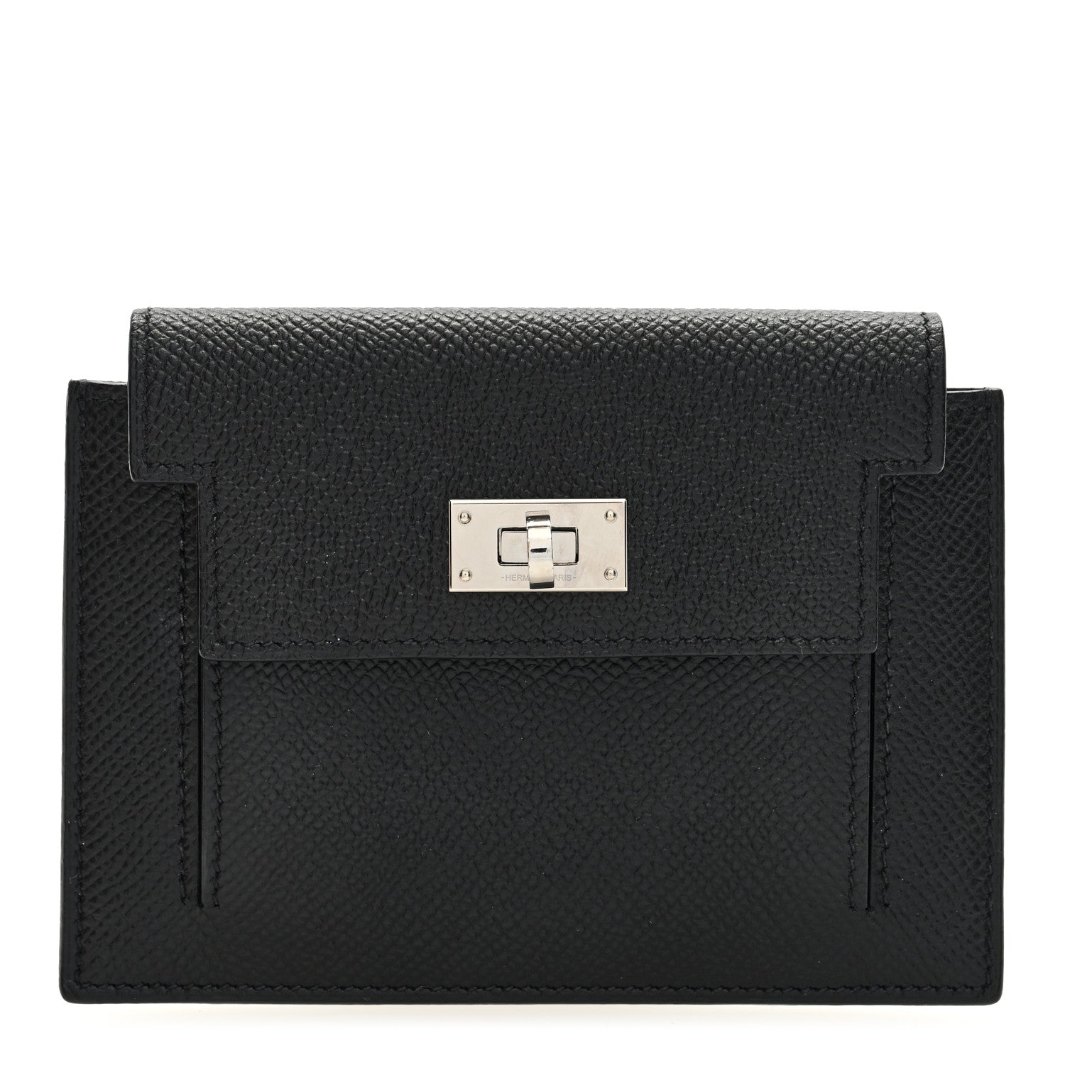 Hermes Epsom Kelly Pocket Compact Wallet Black 1 of 7