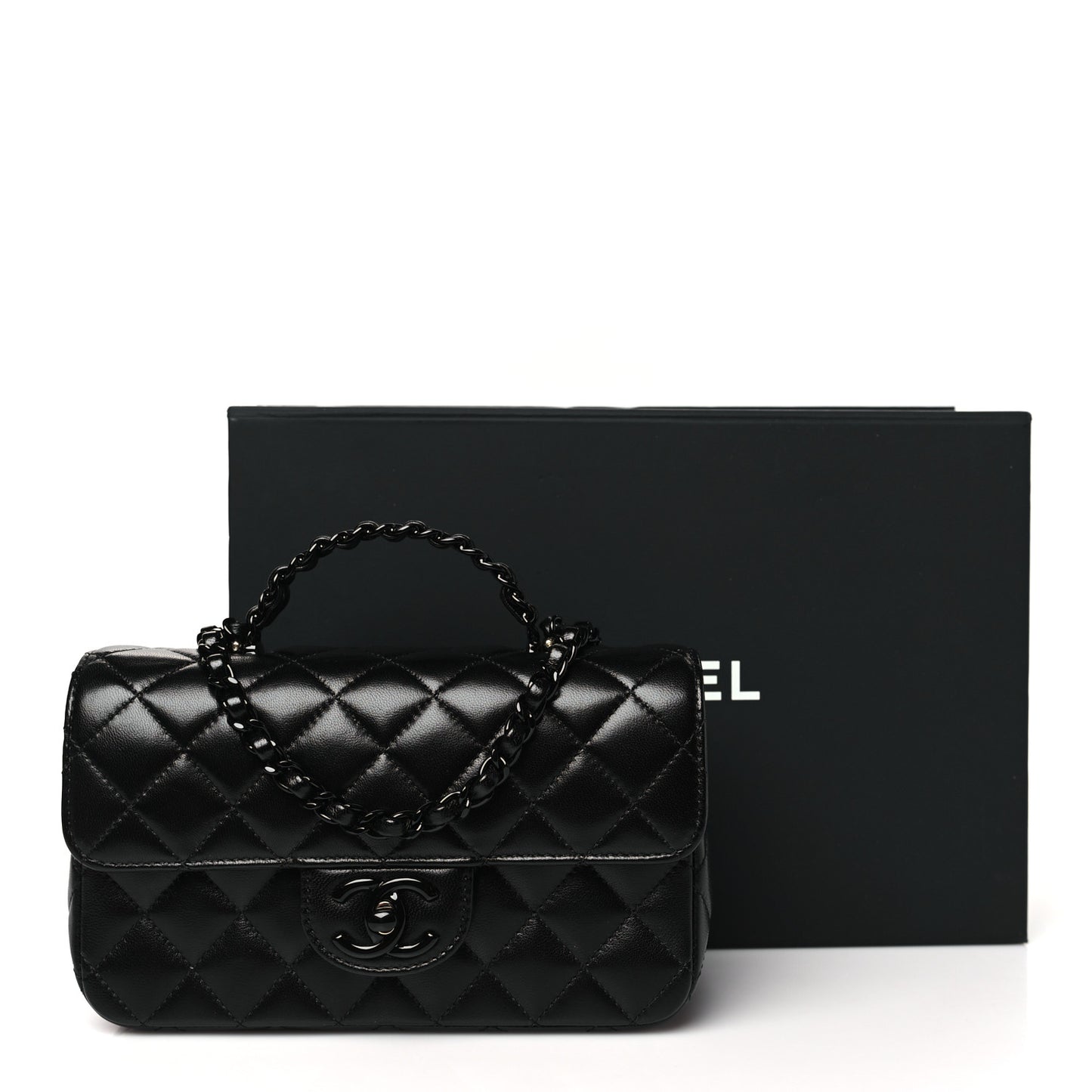 Lambskin Quilted Small Coco Pop Top Handle Flap So Black