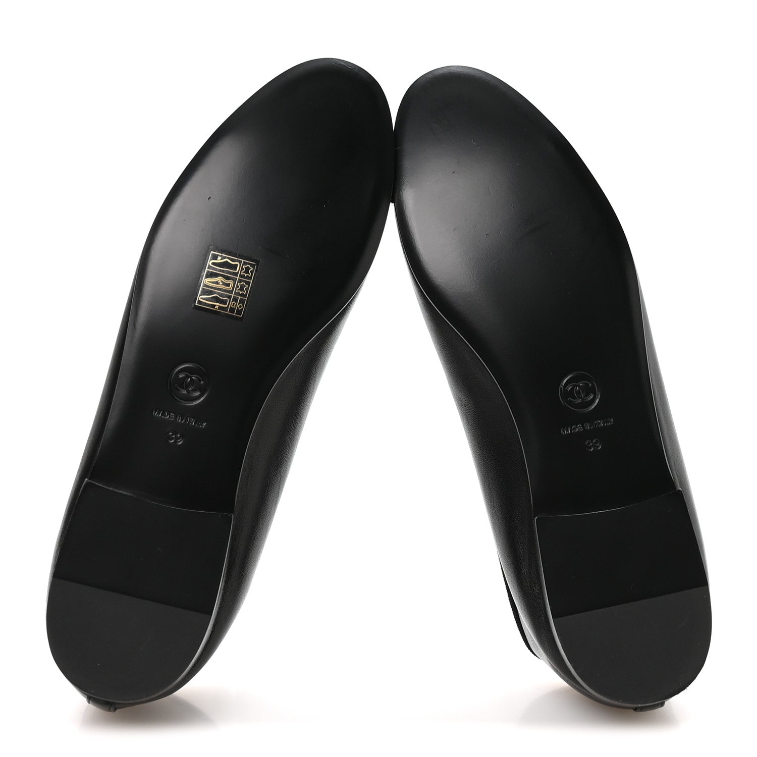 Chanel Lambskin Patent Cap Toe Ballerina Flats 39 Black 6 of 9