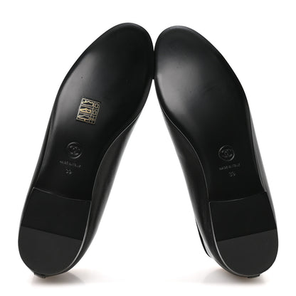 Chanel Lambskin Patent Cap Toe Ballerina Flats 39 Black 6 of 9
