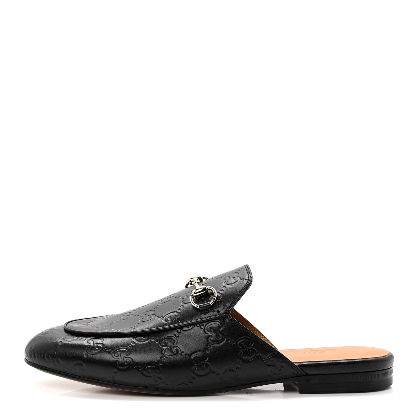 Glamour Calfskin Guccissima Womens Princetown Slippers 38.5 Black