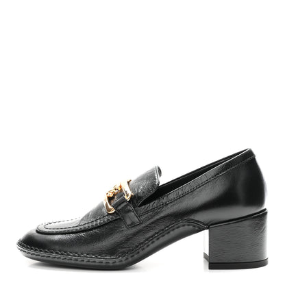 Chanel Shiny Calfskin Metal CC Loafers 37 Black 1 of 9