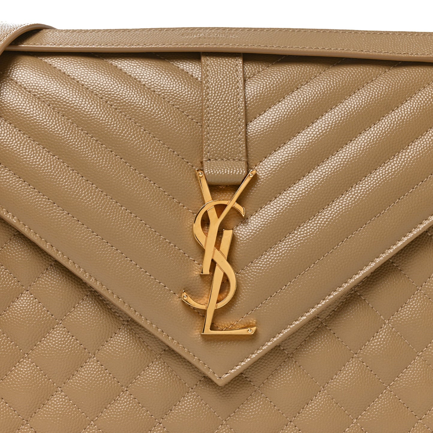 Grain De Poudre Mixed Matelasse Large Triquilt Monogram Satchel Dark Latte
