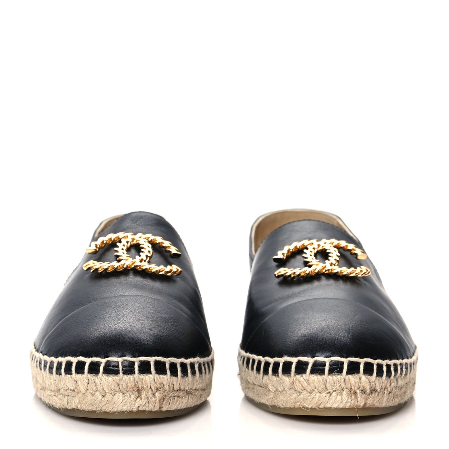 Calfskin Chain CC Espadrilles 41 Black