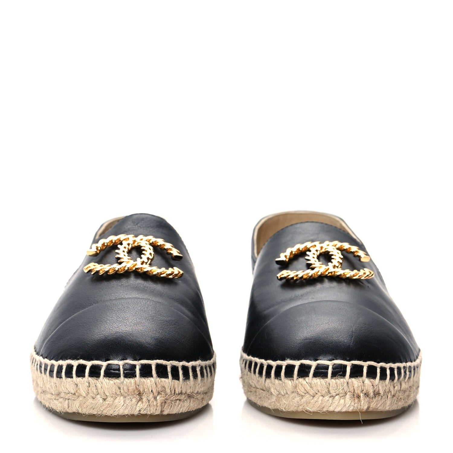 Chanel Calfskin Chain CC Espadrilles 41 Black 2 of 8