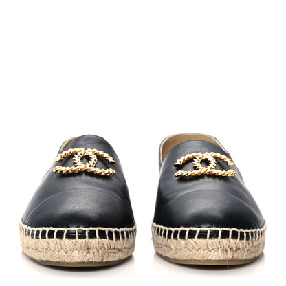 Chanel Calfskin Chain CC Espadrilles 41 Black 2 of 8