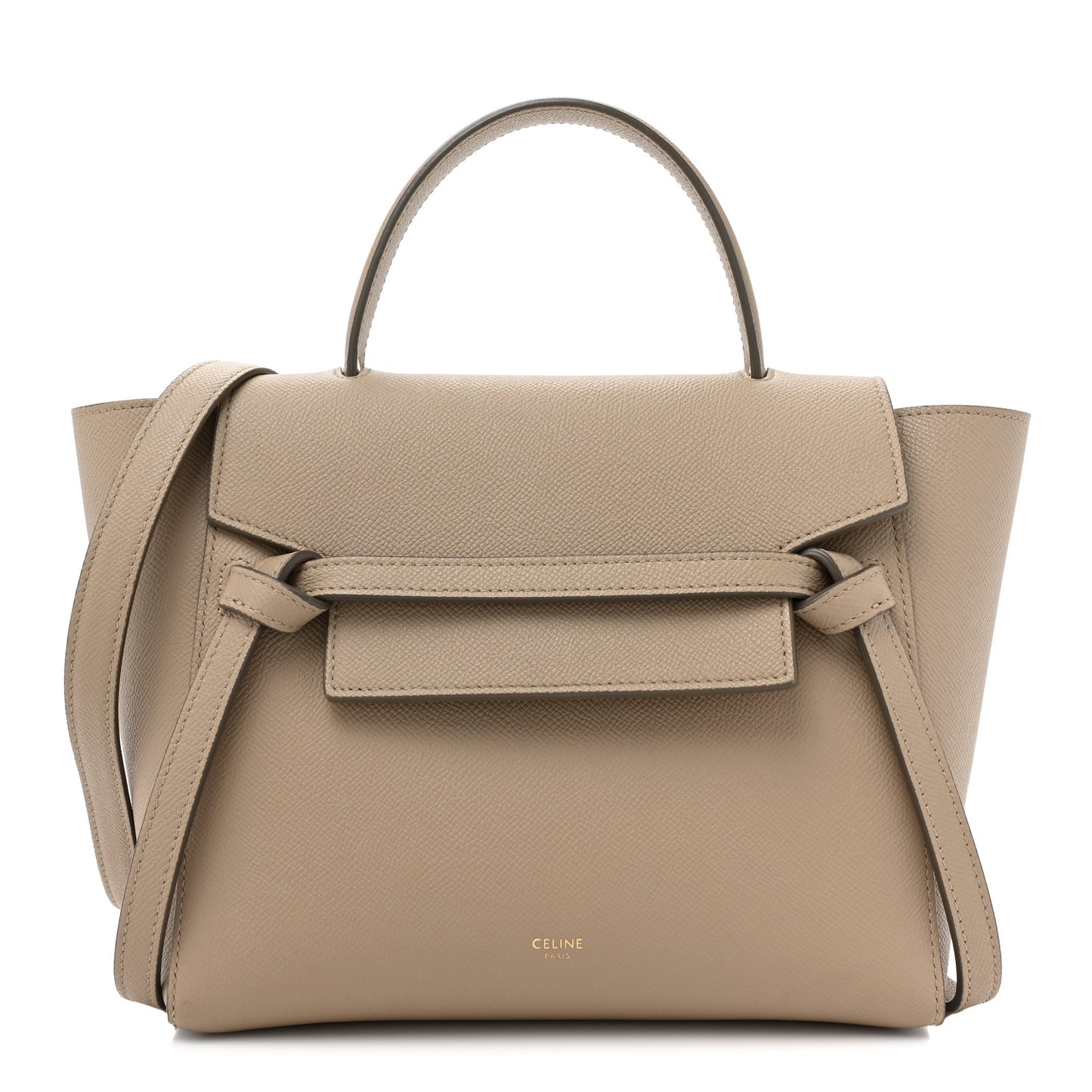 Grained Calfskin Micro Belt Bag Light Taupe