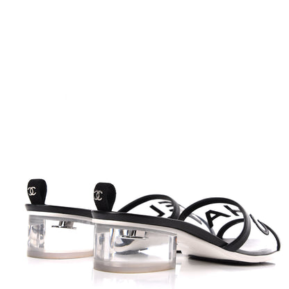 Chanel PVC Lambskin Logo Mules 41.5 Black 4 of 11