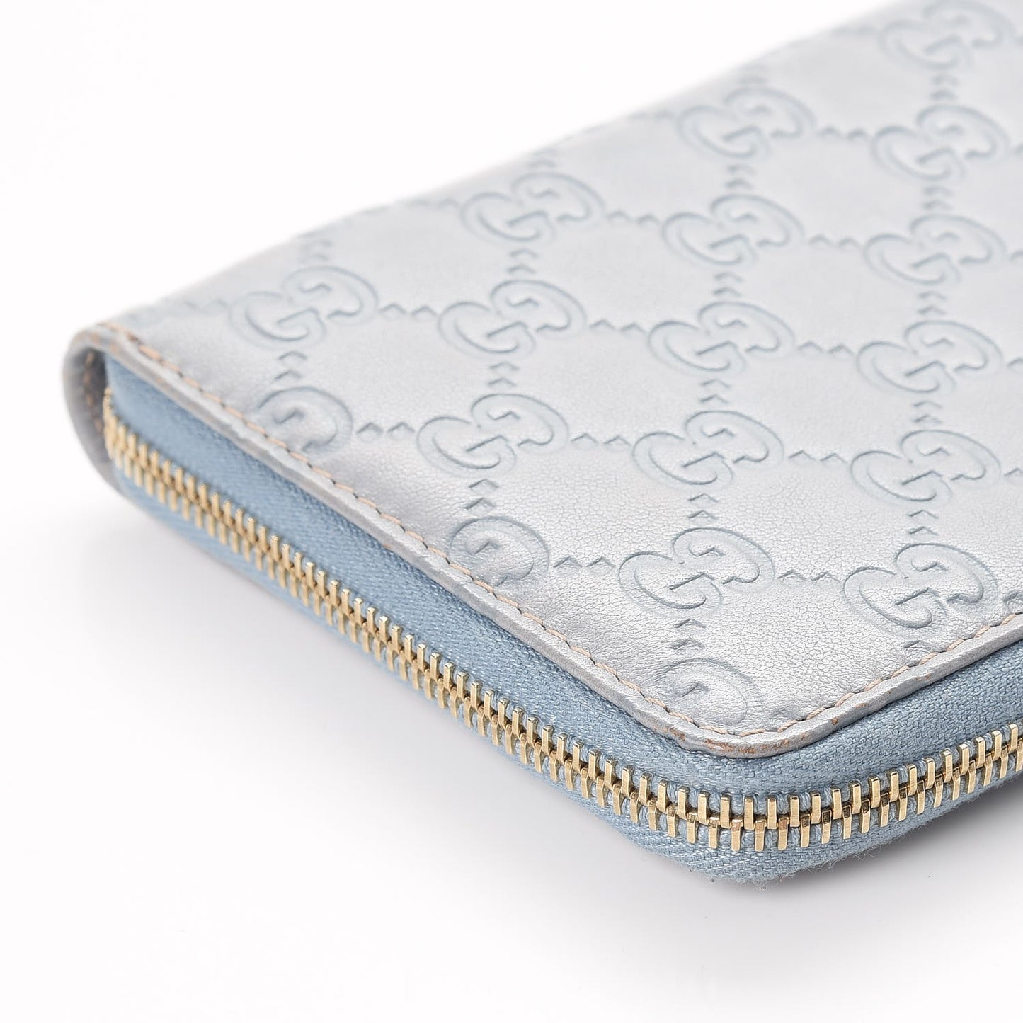 Guccissima Joy Zip Around Organizer Wallet Light Blue