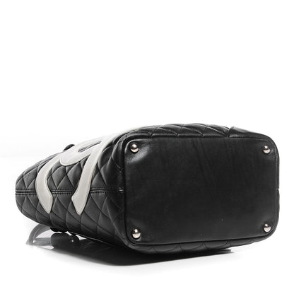 Chanel Calfskin Quilted Medium Cambon Tote Black White 4 of 7