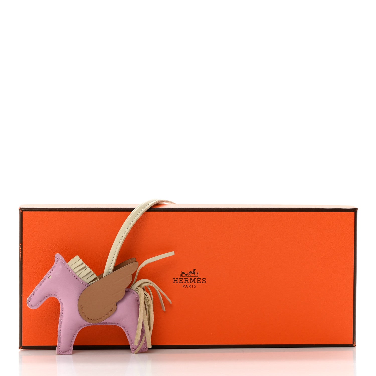 Hermes Milo Lambskin Grigri Rodeo Pegase Horse Bag Charm PM Mauve Sylvestre Craie Chai 7 of 7