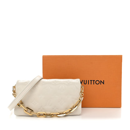 Louis Vuitton Lambskin Embossed Monogram Pochette Coussin Crossbody Cream 11 of 11