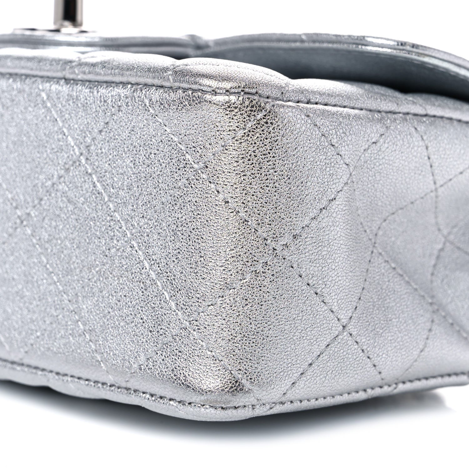 Chanel Metallic Lambskin Quilted Mini Rectangular Flap Silver 9 of 9