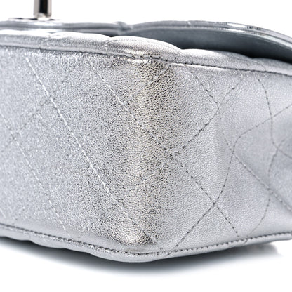 Chanel Metallic Lambskin Quilted Mini Rectangular Flap Silver 9 of 9