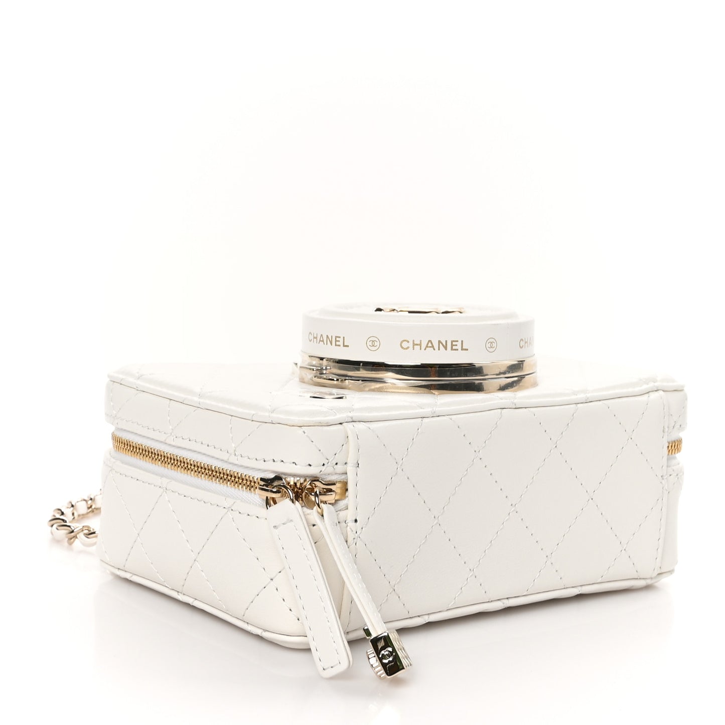 Lambskin Quilted Coco Click Bag White