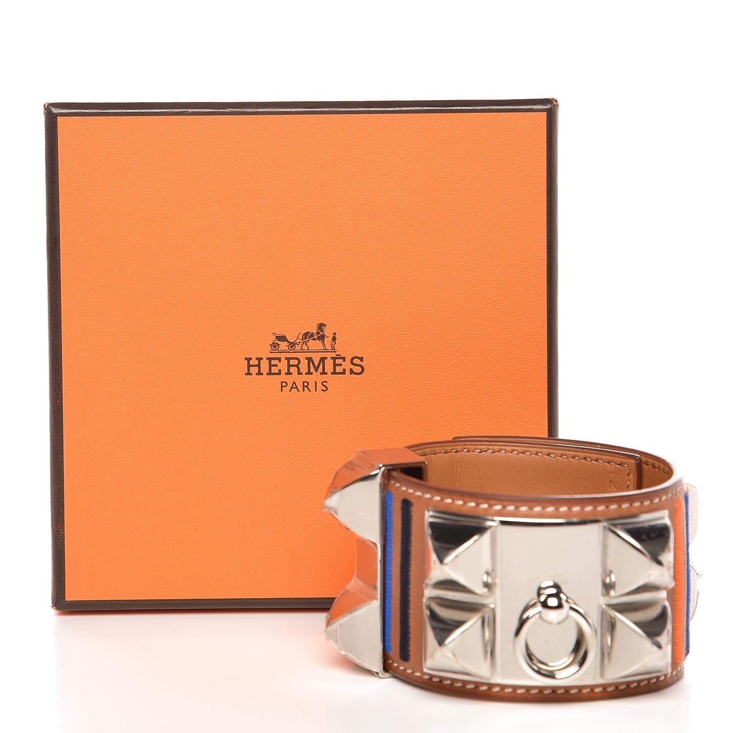 Hermes Barenia Collier de Chien CDC Rocabar Bracelet T2 Fauve 7 of 7