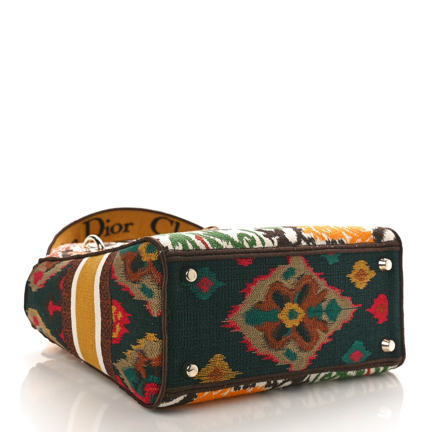 Christian Dior Canvas Embroidered Paisley Medium Lady D-Lite Multicolor 4 of 8