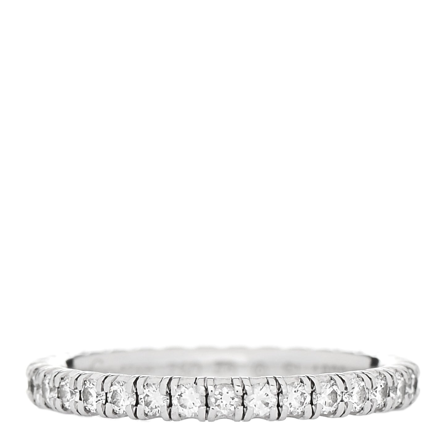 18K White Gold Diamond 2mm Etincelle de Cartier Wedding Band Ring 46 3.75